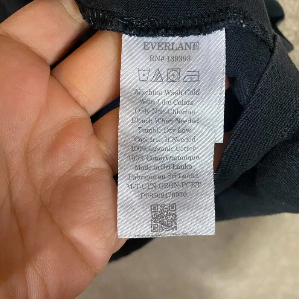 Everlane T-Shirt Mens Size Large Black Uniform Organic Cotton Crew Short Sleeve - Picture 7 of 9